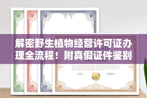 全国解密野生植物经营许可证办理全流程!附真假证件鉴别方法